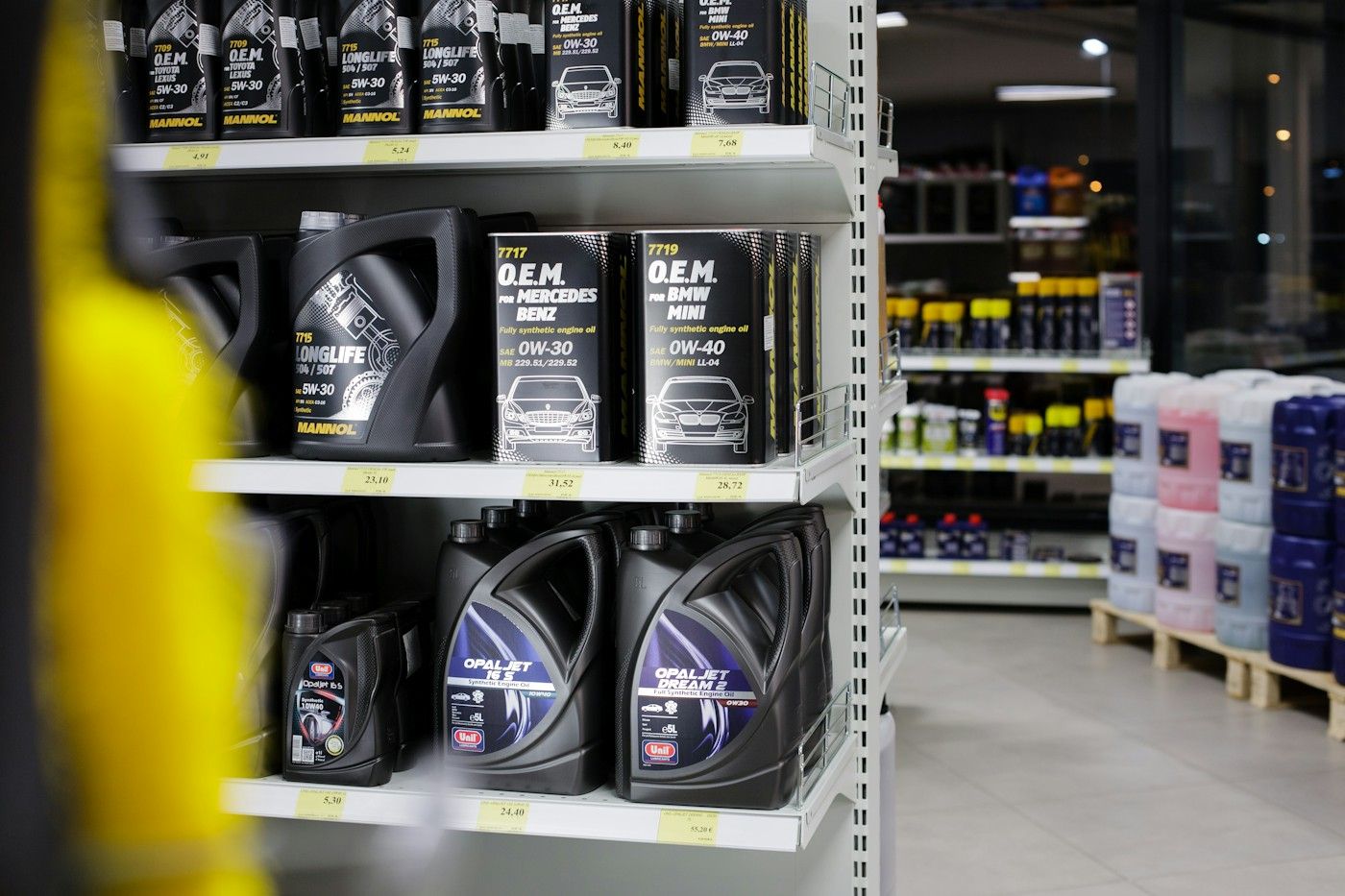 One drum of oil, sold by the can or the litre.